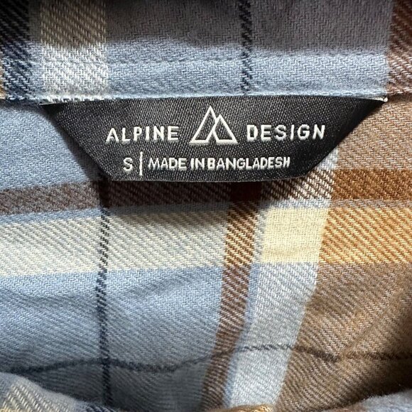 Alpine Design Mens Size S Mount Evans Smokey Slate Flannel Long Sleeve Shirt NWT - Picture 5 of 7